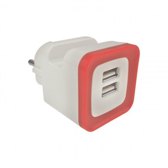 ΑΝΤΑΠΤΟΡΑΣ ΑΠΟ ΣΟΥΚΟ ΣΕ 2 USB 5V DC 2,4A ΚΟΚΚΙΝΟ ΑΝΤΑΠΤΟΡΑΣ ΑΠΟ ΣΟΥΚΟ ΣΕ 2 USB 5V DC 2,4A ΚΟΚΚΙΝΟ