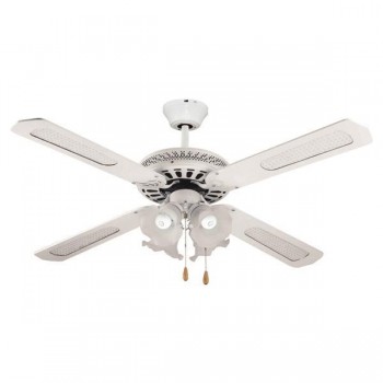 ΑΝΕΜΙΣΤΗΡΑΣ ΟΡΟΦΗΣ ΜΕ 4 ΦΩΤΑ E27 ΛΕΥΚΟΣ Φ132 70W