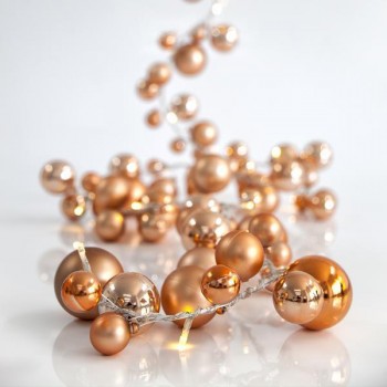 ΓΙΡΛΑΝΤΑ, ΔΙΑΚΟΣΜΗΤΙΚΗ 20 LED 5mm, ΠΡΟΕΚΤΑΣΗ ΠΑΡΟΧΗΣ 300cm, ΜΕ ΣΑΜΠΑΝΙ ΧΡΙΣΤΟΥΓΕΝΝΙΑΤΙΚΕΣ ΜΠΑΛΕΣ, ΑΝΑ 12cm, IP20