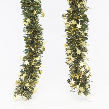 ΤΡΕΣΑ ΠΡΑΣΙΝΗ  ΜΕ ΧΡΥΣΑ ΑΣΤΕΡΑΚΙΑ, Φ8, 200cm