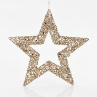 ΑΣΤΕΡΙ ΚΡΕΜΑΣΤΟ, ΠΛΕΓΜΑ, ΣΑΜΠΑΝΙ, 45cm