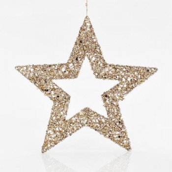 ΑΣΤΕΡΙ ΚΡΕΜΑΣΤΟ, ΠΛΕΓΜΑ, ΣΑΜΠΑΝΙ, 45cm