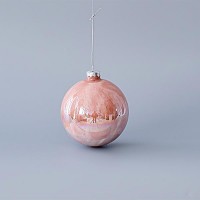 ΓΥΑΛΙΝΗ ΜΠΑΛΑ, ΡΟΖ, ΣΕΤ 4ΤΜΧ, 10cm