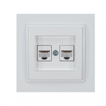 ΠΡΙΖΑ DATA CAT 6 RJ 45 ΔΙΠΛΗ ΛΕΥΚΗ