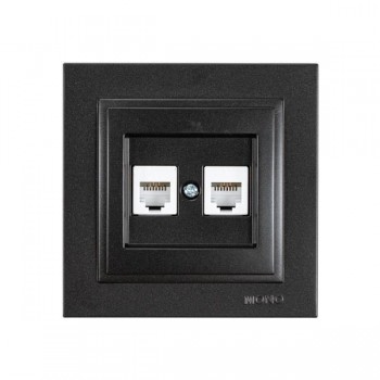 ΠΡΙΖΑ ΤΗΛΕΦΩΝΟΥ ΔΙΠΛΗ RJ 11 ΜΑΥΡΟ