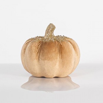 ΒΕΛΟΥΔΙΝΗ ΚΟΛΟΚΥΘΑ, MOKA, ΜΕ ΧΡΥΣΟ GLITTER, 20x16cm