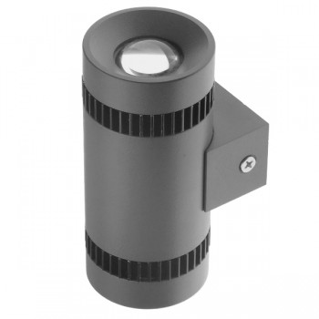 GloboStar® 93060 LED Φωτιστικό Τοίχου Αρχιτεκτονικού Φωτισμού Μονό Up Down Γκρι IP20 10 Watt 60° 1400lm 230V CREE Θερμό Λευκό Μ5 x Π6.5 x Υ11.2cm