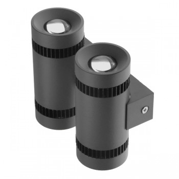 GloboStar® 93063 LED Φωτιστικό Τοίχου Αρχιτεκτονικού Φωτισμού Διπλό Up Down Γκρι IP20 20 Watt 60° 2800lm 230V CREE Θερμό Λευκό Μ12.2 x Π6.5 x Υ11.2cm