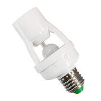 GloboStar® 75704 Αισθητήρας Ντουί E27 με PIR Ανιχνευτή-Αισθητήρα Κίνησης 360° 6m και Αισθητήρα Ημέρας-Νύχτας - Motion Sensor AC 230V Max 60W