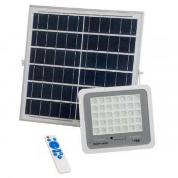 GloboStar® 71559 Αυτόνομος Ηλιακός Προβολέας LED SMD 100W 12000lm με Ενσωματωμένη Μπαταρία 10000mAh - Φωτοβολταϊκό Πάνελ με Αισθητήρα Ημέρας-Νύχτας και Ασύρματο Χειριστήριο RF 2.4Ghz Αδιάβροχος IP66 Ψυχρό Λευκό 6000K