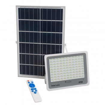 GloboStar® 71561 Αυτόνομος Ηλιακός Προβολέας LED SMD 200W 24000lm με Ενσωματωμένη Μπαταρία 20000mAh - Φωτοβολταϊκό Πάνελ με Αισθητήρα Ημέρας-Νύχτας και Ασύρματο Χειριστήριο RF 2.4Ghz Αδιάβροχος IP66 Ψυχρό Λευκό 6000K
