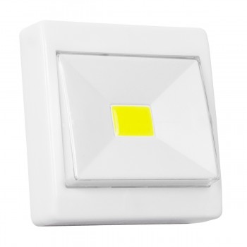 GloboStar® 79002 Φωτιστικό Διακόπτης Τοίχου LED COB 3W 280lm Μπαταρίας με Μαγνήτη και Διακόπτη ON/OFF IP44 Ψυχρό Λευκό 6000K