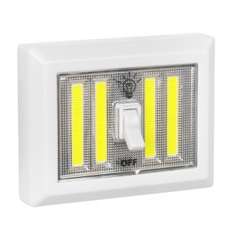 GloboStar® 78999 Φωτιστικό Διακόπτης Τοίχου LED COB 12W 1120lm Μπαταρίας με Μαγνήτη και Διακόπτη ON/OFF IP44 Ψυχρό Λευκό 6000K