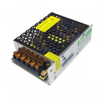 GloboStar® 05830 Μεταλλικό Τροφοδοτικό PELV για Προϊόντα LED 60W 5A - AC 220-240V σε DC 12V - IP20 M11 x Π7.6 x Υ3.5cm - 3 Years Warranty