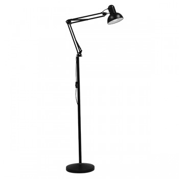 GloboStar® AUDREY 01468 Vintage Φωτιστικό Δαπέδου Μονόφωτο 1 x E27 Μαύρο Μεταλλικό Καμπάνα D15 x H190cm