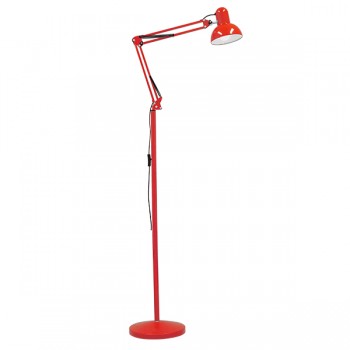 GloboStar® AUDREY 01470 Vintage Φωτιστικό Δαπέδου Μονόφωτο 1 x E27 Κόκκινο Μεταλλικό Καμπάνα D15 x H190cm
