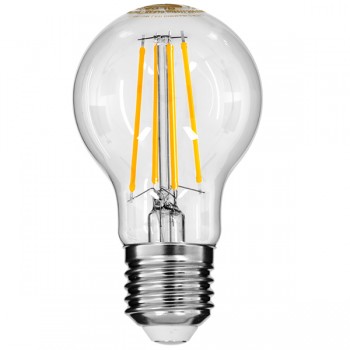 GloboStar® 99008 Λάμπα LED Long Filament E27 A60 Γλόμπος 10W 1000lm 360° AC 220-240V IP20 Φ6 x Υ10.5cm Θερμό Λευκό 2700K με Διάφανο Γυαλί - Dimmable - 3 Years Warranty