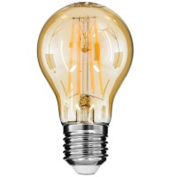 GloboStar® 99037 LED Long Filament Bulb E27 A60 Globe 8W 720lm 360° AC 220-240V IP20 D6 x H10.5cm Ultra Θερμό Λευκό 2200K με Μελί Γυαλί - Dimmable - 3 Years Warranty