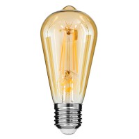 GloboStar® 99046 Λάμπα LED Long Filament E27 ST64 Αχλάδι 8W 720lm 360° AC 220-240V IP20 Φ6.4 x Υ14cm Ultra Θερμό Λευκό 2200K με Μελί Γυαλί - Dimmable - 3 Years Warranty