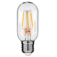GloboStar® 99018 Λάμπα LED Long Filament E27 T45 Σωλήνας 4W 400lm 360° AC 220-240V IP20 Φ4.5 x Υ11cm Θερμό Λευκό 2700K με Διάφανο Γυαλί - Dimmable - 3 Years Warranty