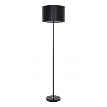 GloboStar® ASHLEY 00822 Μοντέρνο Φωτιστικό Δαπέδου Μονόφωτο 1 x E27 Μαύρο Μεταλλικό Καμπάνα με Μαύρο Ύφασμα & Μαύρη Βάση D35 x H145cm