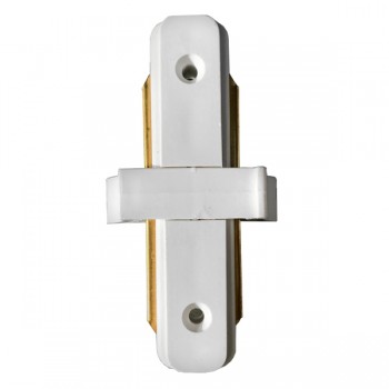 Globostar 60848 Μονοφασικός Connector 2 Καλωδίων Συνδεσμολογίας Γιώτα (Ι) για Λευκή Ράγα Οροφής