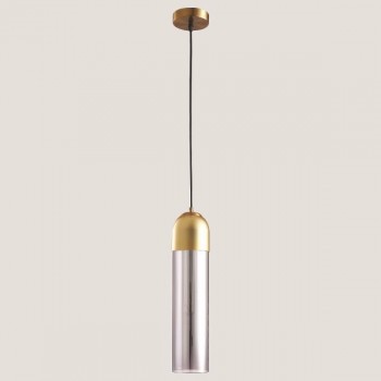 ΦΩΤΙΣΤΙΚΟ ΚΡΕΜΑΣΤΟ ΜΟΝΟ Φ10x190 Ε14X1 SMOKY/ΧΡΥΣΟ